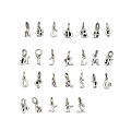 Silver 925 Gold Plated Alphabet Pendants